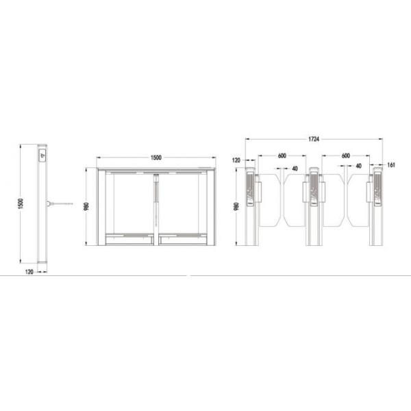 Transparent Arm Swing Barrier Turnstile Servo Motor For Office Building 0