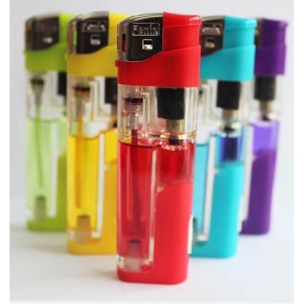 Five Colors White LED Lamp Soft Flame Electronic Lighter Gas Refillable Cigar Lighter