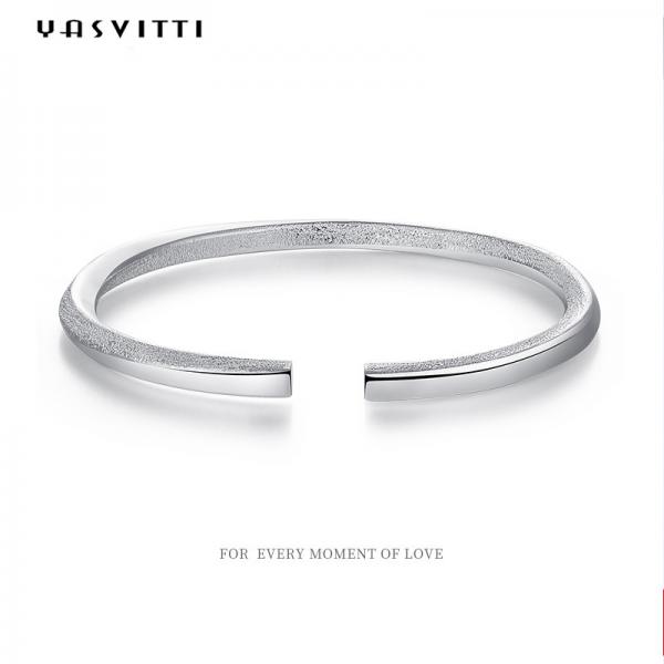 Buy 0.06m 4.5g Couple Cuff Bracelet Sterling Silver Bangle Bracelets ODM at wholesale prices