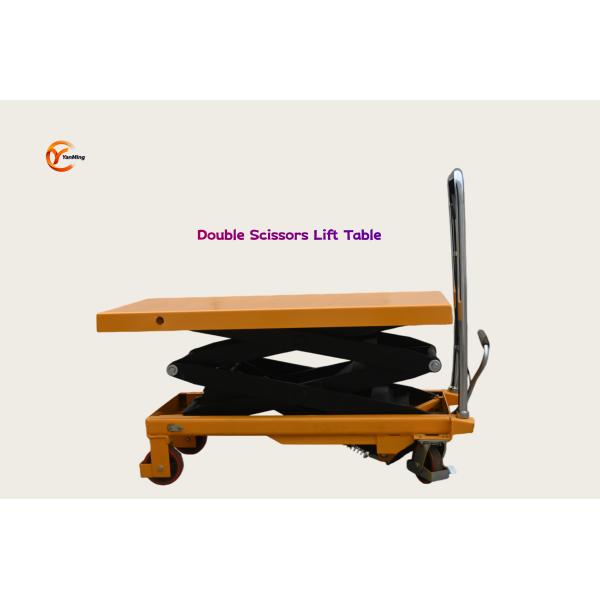 OEM Single Adjustable Scissor Lift Table , Small Hydraulic Lifting Platform 1000kg hydraulic scissor lift trolley