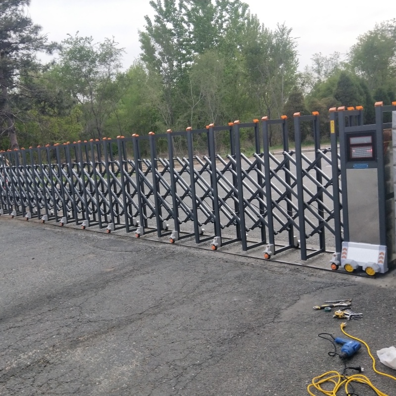 Automatic Aluminum Retractable Trackless Electric Gate Factory Entry Industrial Sliding Door for Outdoor Apartment Hotel Use