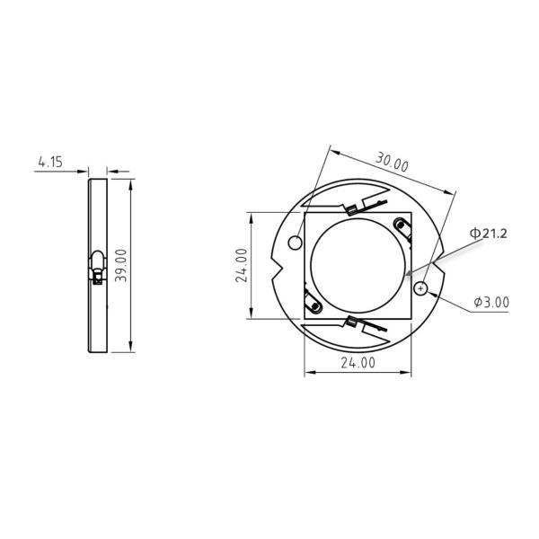 CXB 2520 Plastic Trays LED COB Holder 39mm Diameter Simplify Installation