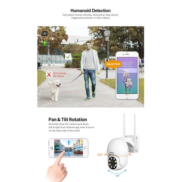 Waterproof IP66 Security Camera Support Auto Motion Tracking Night Vision IR 20m CCTV Camera
