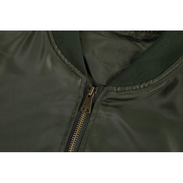 Army Green MA-1 Bomber Jacket side view