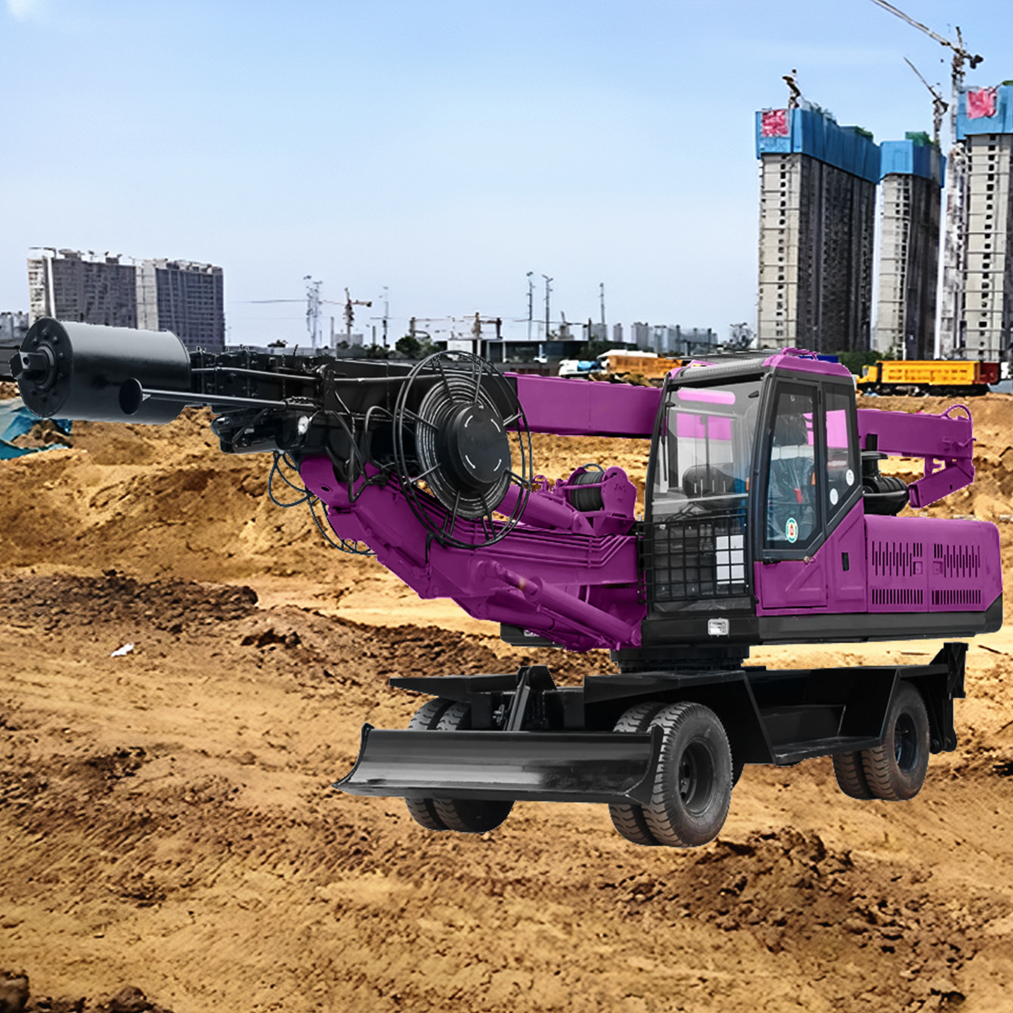 Small Rotary Drilling Rig Building Foundation Construction Depth 15m Auger Borehole Drilling Equipment