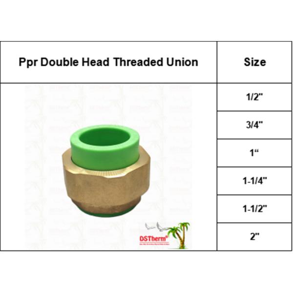 Green Ppr Double Head Threaded Union Double Union Connector High Temperature Resistance