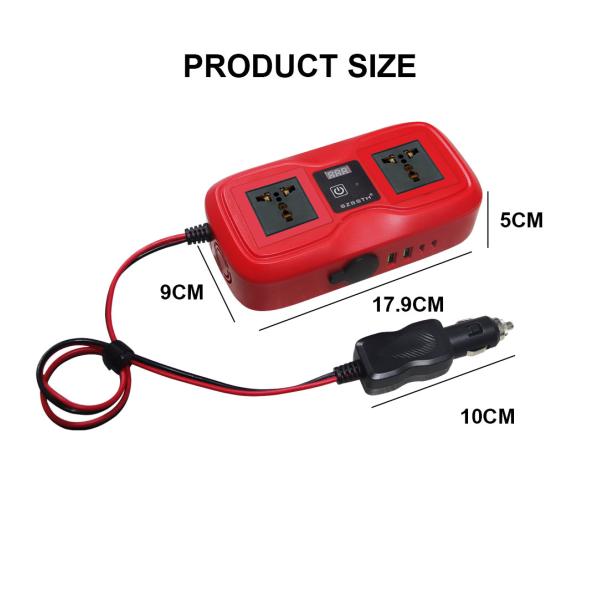 Customized Support SZSSTH Universal Socket Portable 12V 220V 2 AC Outlets 2USB 200W GaN PD Fast Charger Car Power Inverter