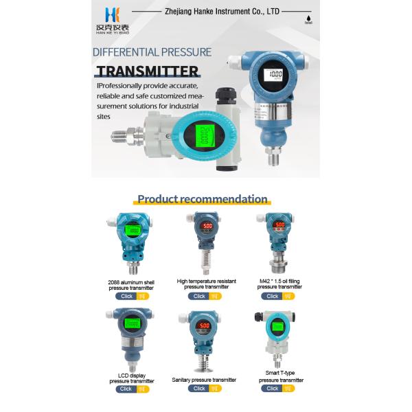 Hank Pressure Transmitter Explosion-proof Diffusion Silicon Smart Pressure Sensor 1.6mpa High Precision Measurement Transmitter