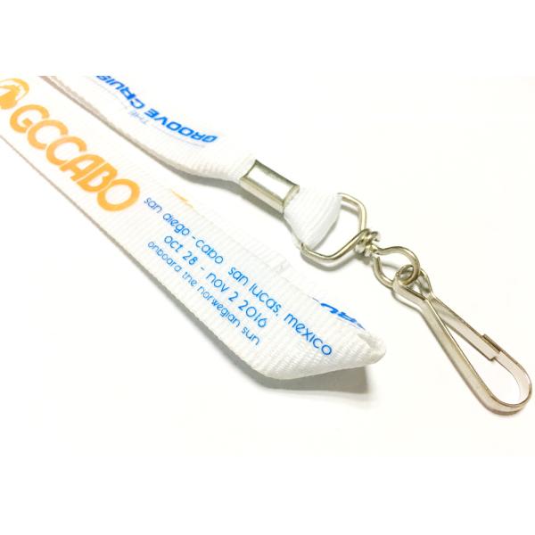 Double Sides Custom Polyester Lanyards Clamp J Hook Silk Screen Printing
