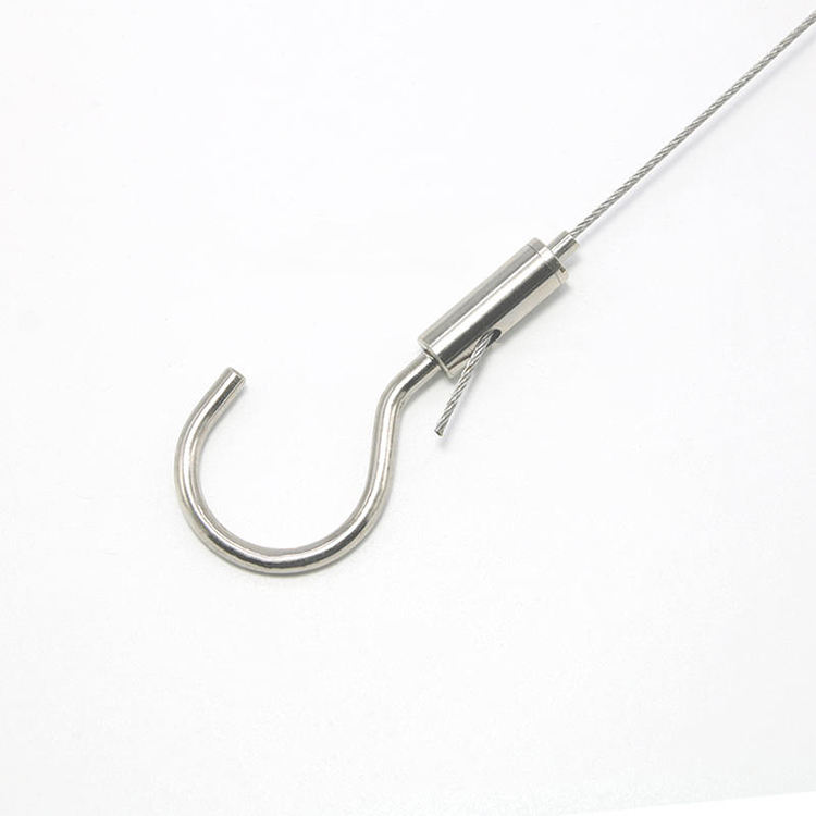 High Quality Brass Cable Gripper Adjustable Suspension Hook Hardware Fitting Ceiling Suspension System Light Sign Hanging Clamp
