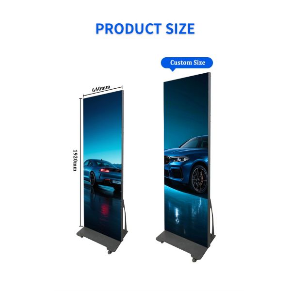 P2.5 Foldable LED Poster Screen Portable Advertising Player Mobile Smart Digital Signage Display for Exhibition OEM