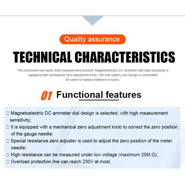 Portable Commercial Electric Analog Multimeter Tester For Small Current Circuits