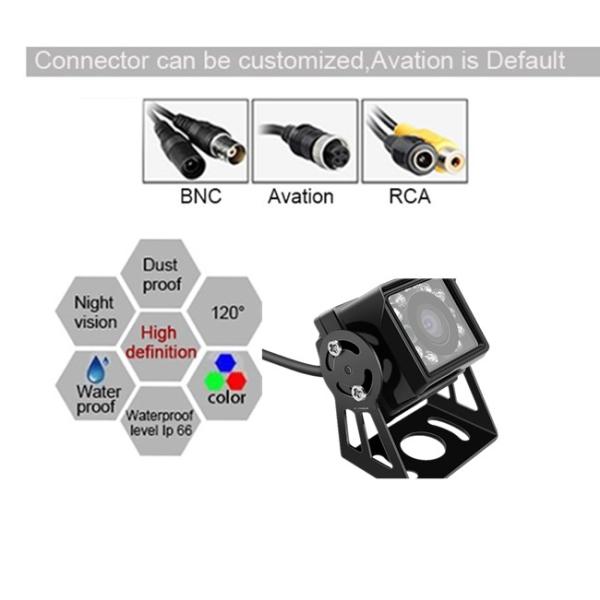 DC 12V Front Back Car Reverse Camera , Rear View Vehicle Surveillance Camera