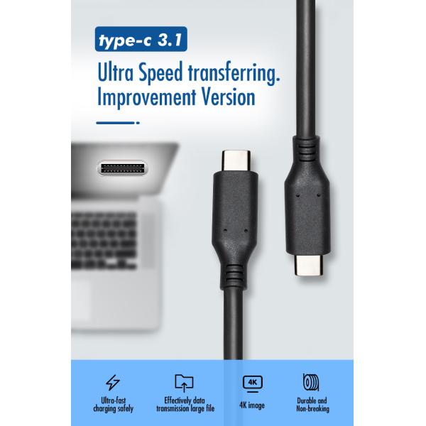 4K USB C Cable USB 3.1 C TO C Data Charging Video Cable 5 Gbps Gen1 Gen2