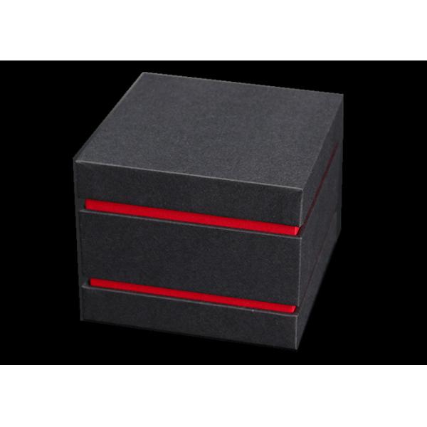 Black & Red Paper Watch Box Cardboard Covered Gift Packaging Custom Logo