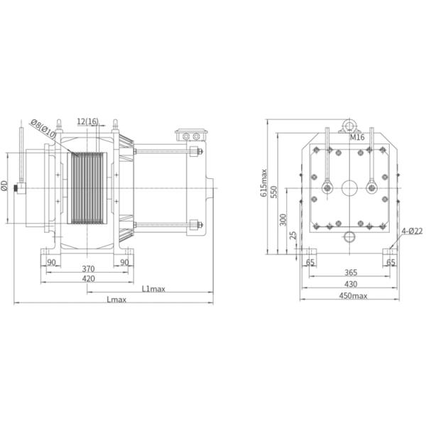 380V IP41 24 Poles Gearless Traction Machine With DC110v Brake Voltage