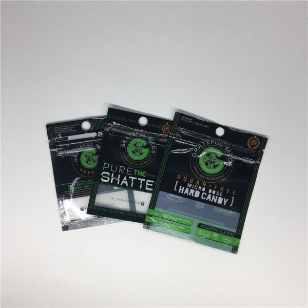 Matte Three Side Seal Flat Zip Lock Plastic Bags For Weed Cbd Leaf Packaging