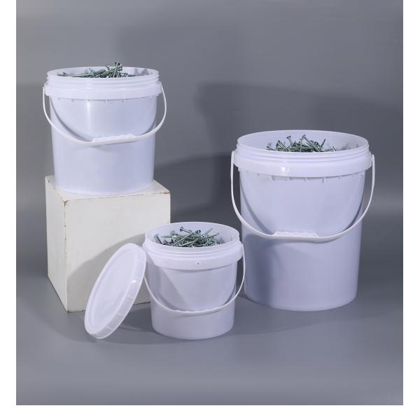 Personalized Thickened PP White Plastic Pail Bucket Storage Container With Screw Cap