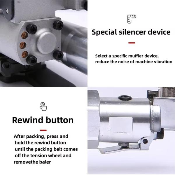 Hand-Held PP PET Strap Pneumatic Strapping Machine Use On Cartons Pallets Heavy Cargo