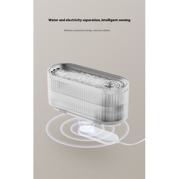 Style Smart 3-Liter Wireless Automatic Cat Water Dispenser Eco-Friendly Plastic PC Power Charging Anti-Dry Burning for Dogs