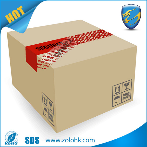 Red VOID Total Transfer Tamper Evident Security Tape Open Void For Box Sealing
