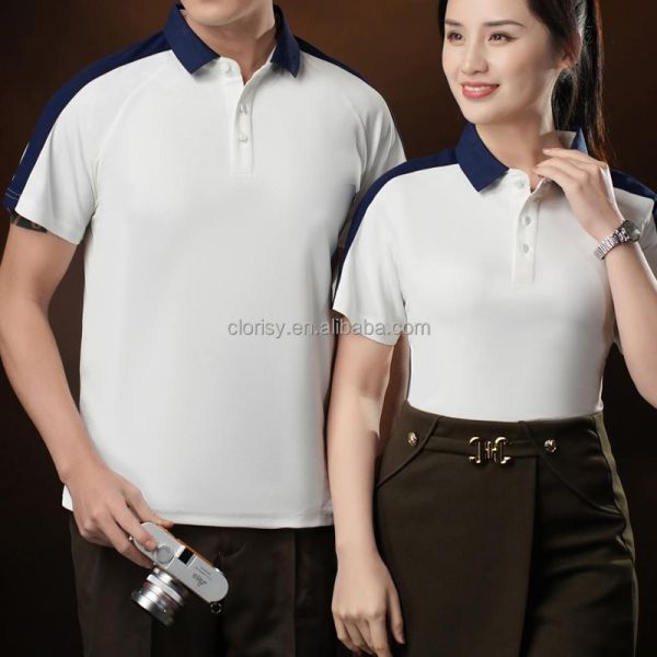 Custom Logo Solid T-Shirt XL Size Short-Sleeved for Polo for Work 100% Polyester Plain Dyed Knitted Corporate Cultural Clothing