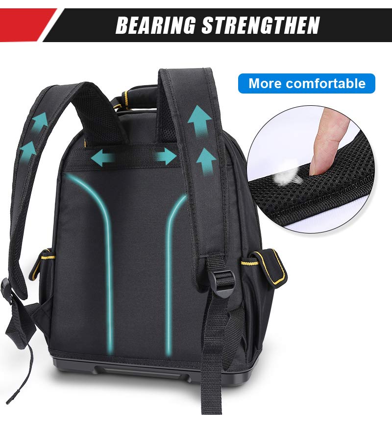 Latest Design Multi-Purpose Functional Durable Hard Base Custom Heavy Duty Electricians Tool Bag Backpack