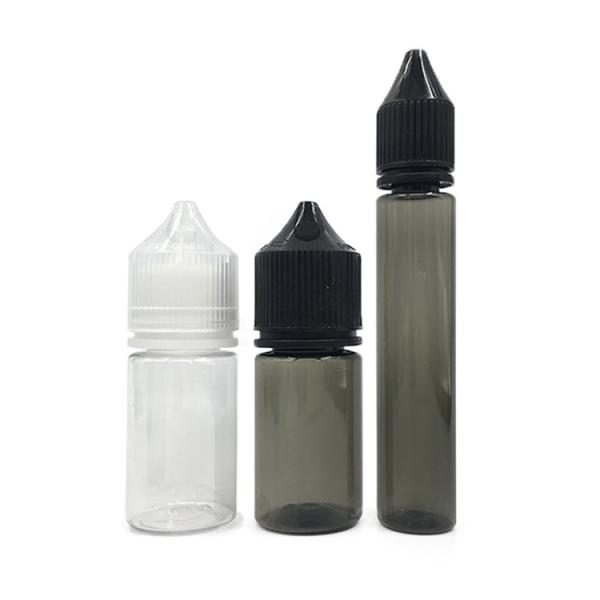 Round PET E Liquid Bottle With Childproof Screw Cap Transparent Custom Logo Various Capacities