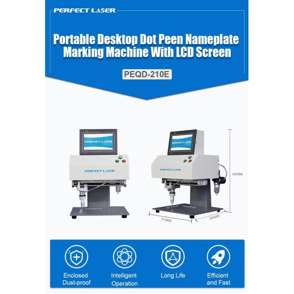 LCD Control Portable Desktop Dot Peen Nameplate Marking Machine For Metal