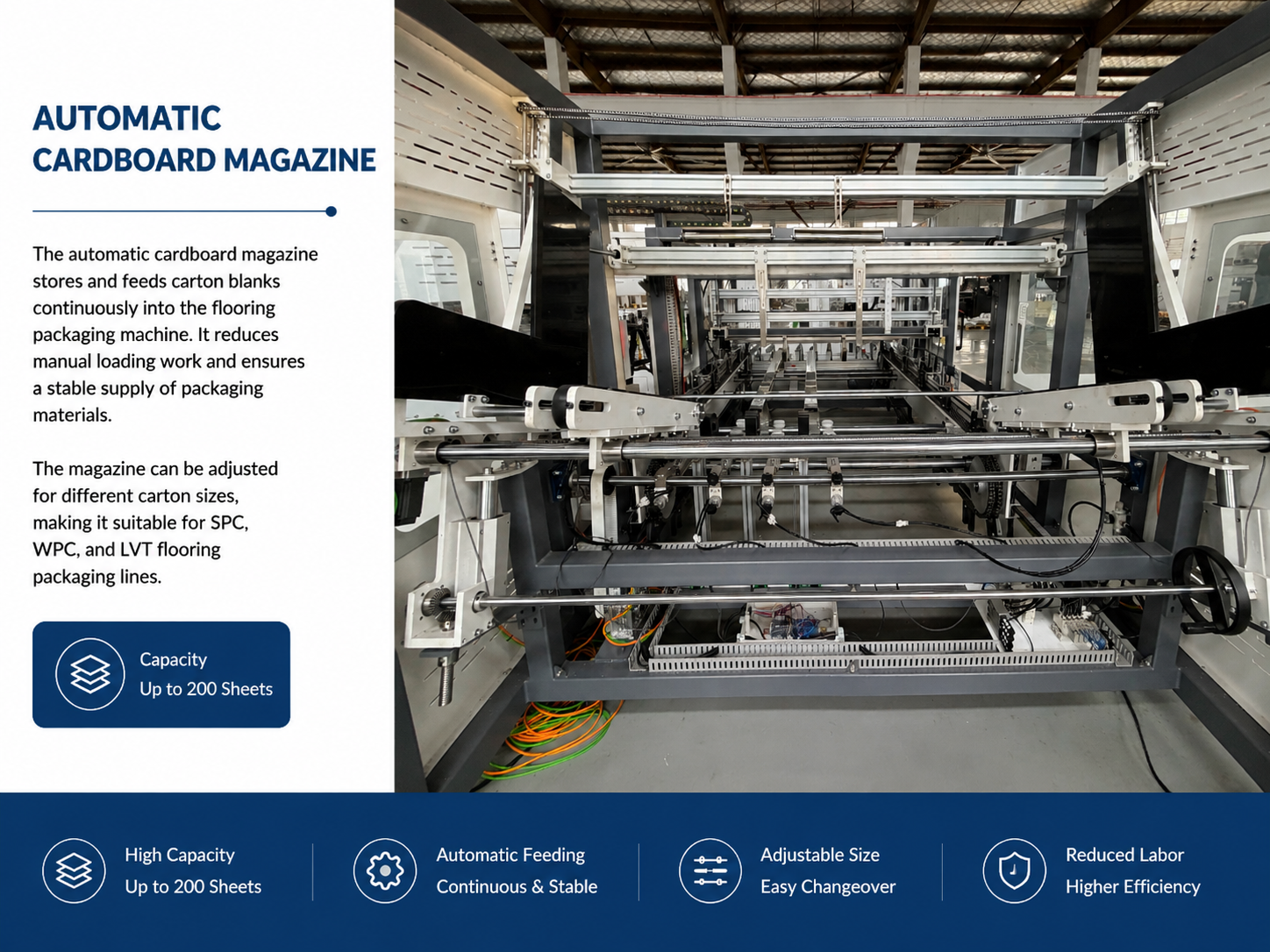 Automatic Packaging Machine with Auto Labeling for Square Vinyl Tile SPC WPC Flooring