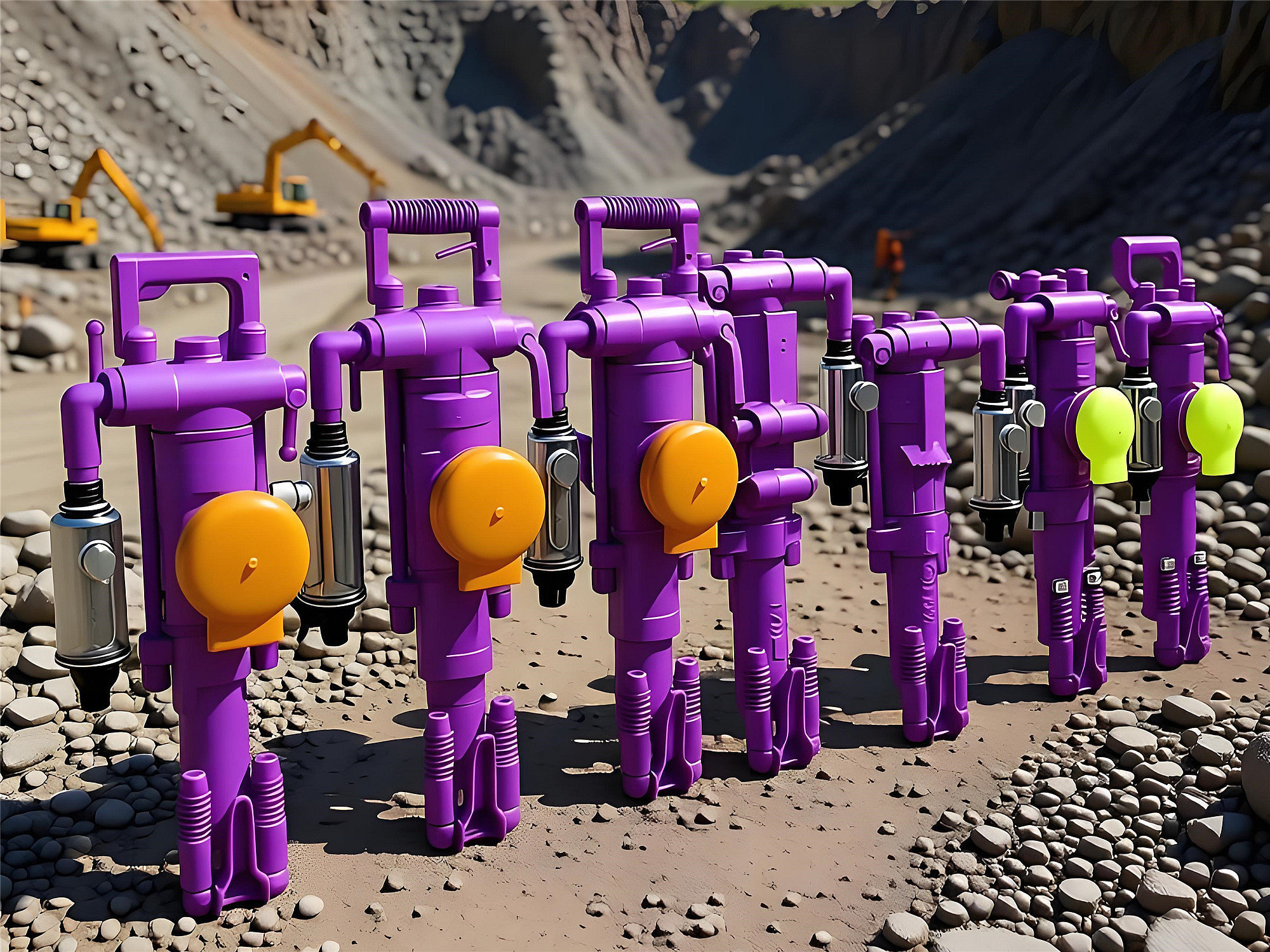 Portable Rock Drilling Machine Integrated Air Flushing and Automatic Iubrication Structure Mining Air Rock Drill