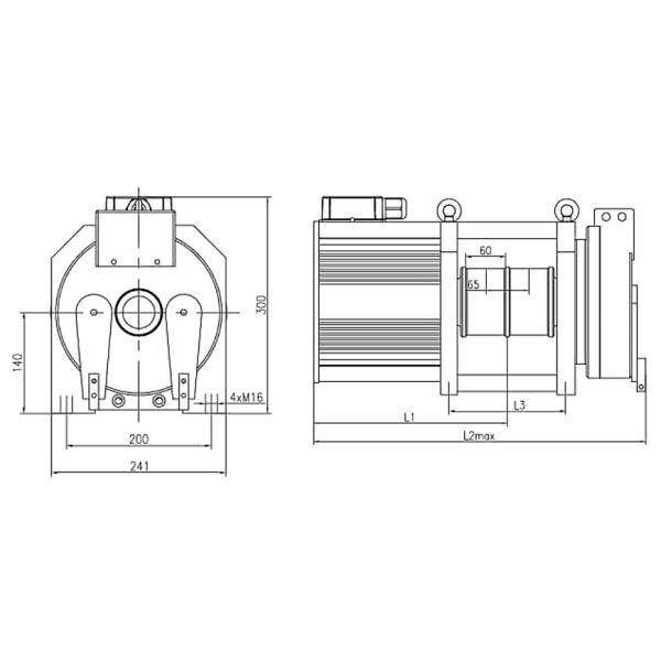 16 Poles Load 630kg Steel Belt Elevator Traction Machine For Passenger Elevator