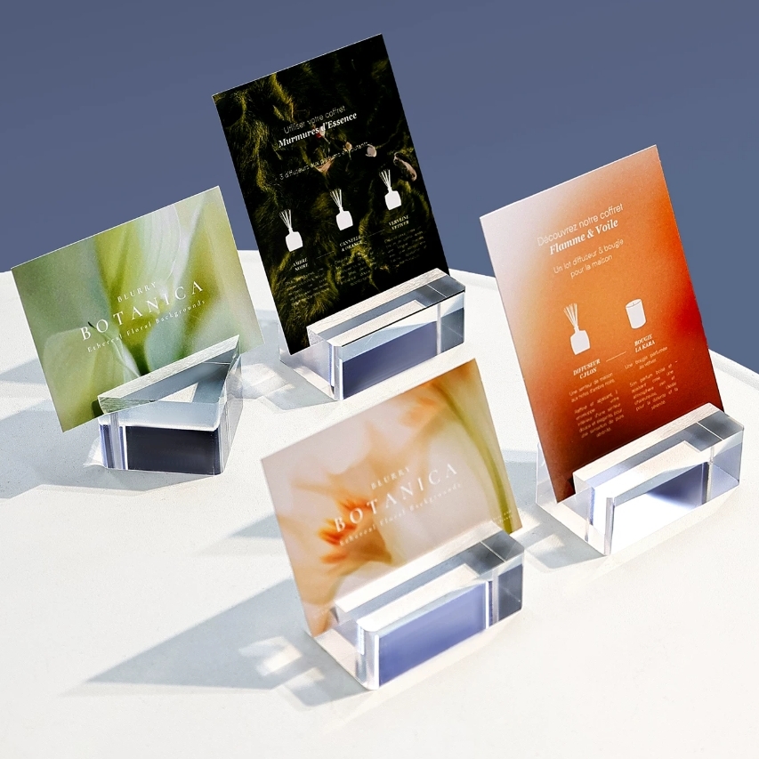 Close-up view of acrylic block construction and material quality