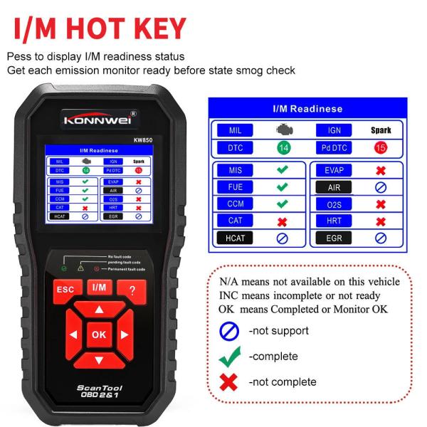 Colorful Screen Auto Diagnostic Fault Code Reader Tool KW850 OBD2 Original Car Diagnostic Scanner