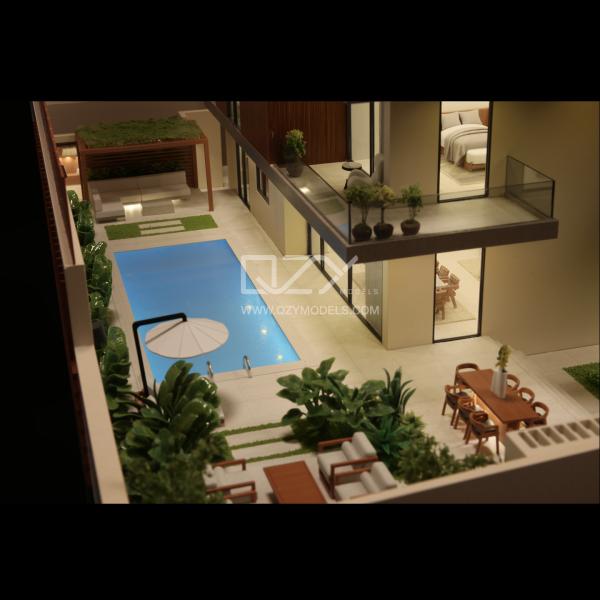 1/50 Villa Model ABS, Acrylic, Wood Materials Realistic Architecture Structural Model