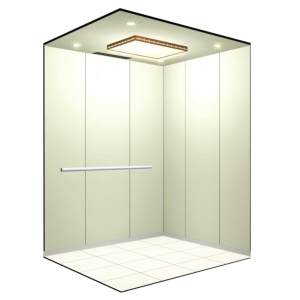 Passenger Elevator Cabin Decoration With Steel Painted LED Lighting