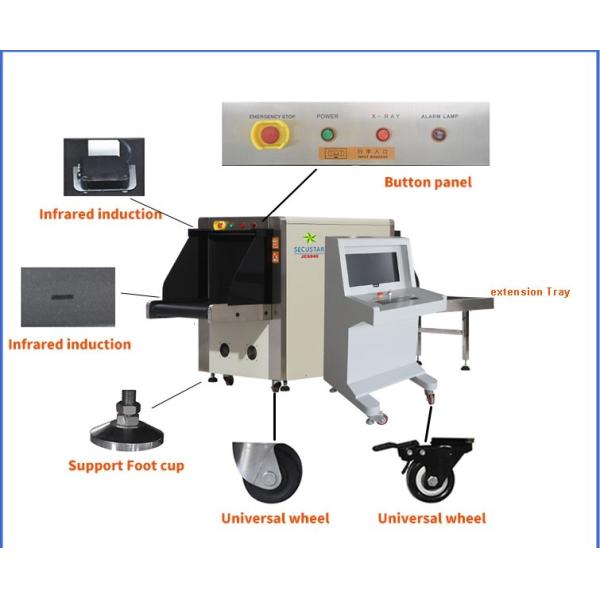Dual Energy Detectors X Ray Scanner Baggage Inspection System Danger Objects Circle Alarm