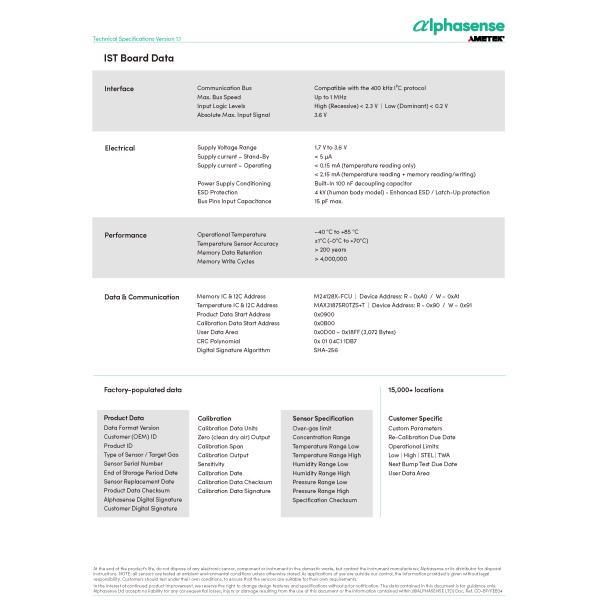 CO-BF/CO-BF Carbon Monoxide Sensor with Response Time 25 Resolution 0.5 and Range 5000 for Industrial Applications