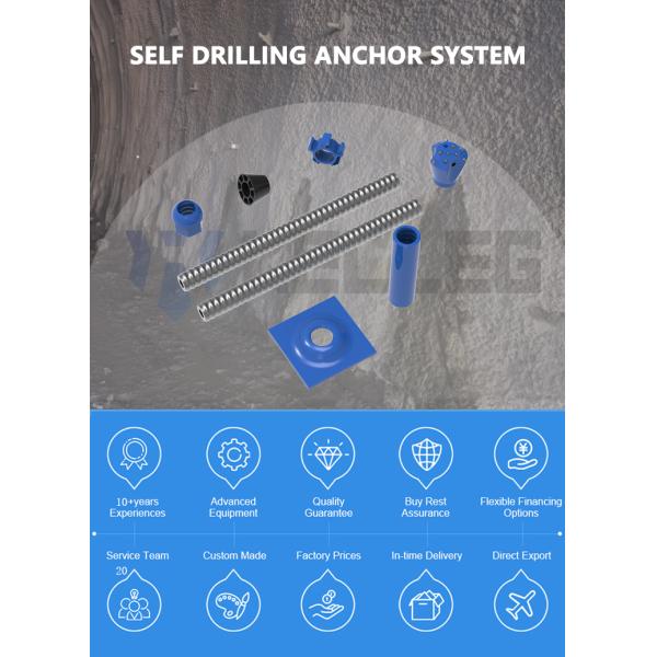 High Strength Self Drilling Anchor System for Slope Engineering Full Threaded Steel Soil Nailing