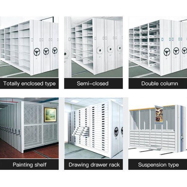 Electric Mobile Shelves Racking Hand Cranked Cargo Mobile Shelving Compact Movable Shelving High-Density Shelves