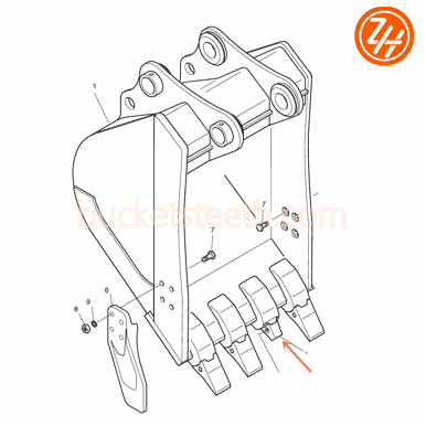 2713-1222 Excavator Bucket Teeth Adapter