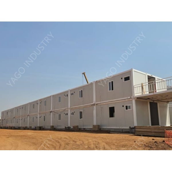 Double-story prefab camp showing vertical space optimization and modern design