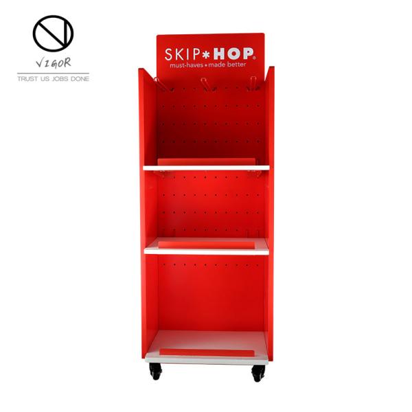 Perforated Metal Panel Rack for Displaying Hardware Tools in Solid Metal Sheet Stand