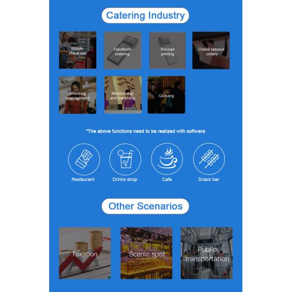 Handheld Android 13 Billing Mobile POS Terminal machine System With Printer Card Reader