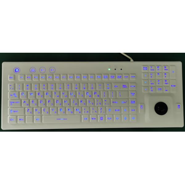 FN Numeric 104 Keys Silicone Rubber Keyboard Resin Trackball Panel Mount Keyboard