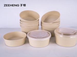 China Recyclable Bamboo Fiber Salad Paper Bowls Soup Cups on sale