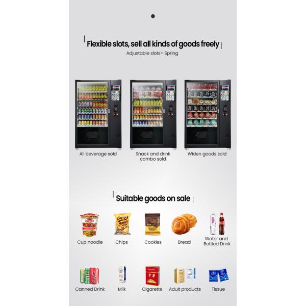 Convenient Snacks Drinks Combo Raincoats Folding Umbrella Vending Machine For Outside Location