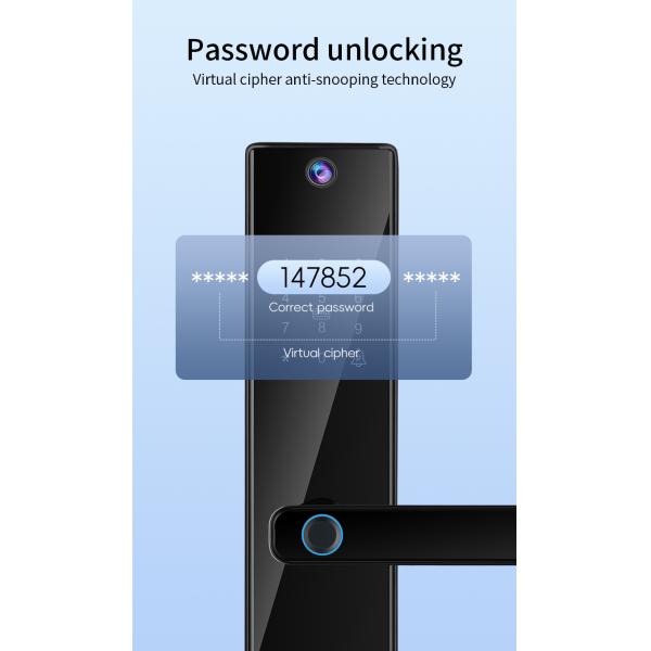 Qleung Tuya Wifi Remote Control HD Camera Video Intercom Fingerprint Card Code Key S819-2Max Smart Home Door Lock