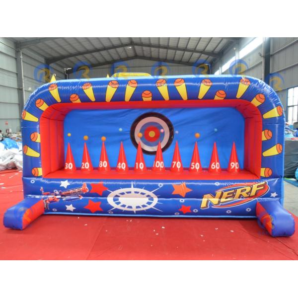 Interactive Shooting Game Launch Inflatable Bounce Bed with Blower and Customized Color