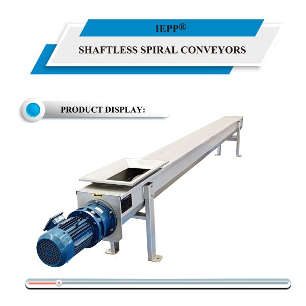 IEPP Ss304 Continuous Endless Truck Cargo Loading Bucket Self-Cleaning Helical Blade Shaftless Screw Conveyor Home Use Motor PLC